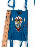 Small Handmade Medicine Leather Bag with Seed Bead Work