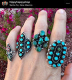 Vintage Zuni/ Navajo Sterling Silver & Turquoise Ring, Unsigned, Size 7. (A050)