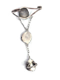 Vintage Navajo Sterling and Mother of Pearl Slave Bracelet, Ring Size 8.25