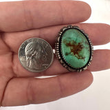 Vintage Navajo Sterling Silver Royston Turquoise Ring, Size 7.75, Leslie Yazzie