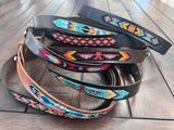 Leather Hat-band with Beaded Work, Adjustable, Cowgirl / Cowboy Hat Accessory