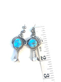 Large Vintage Navajo Turquoise Sterling Silver Squash Blossom Necklace and Matching Earrings, 295 Grams