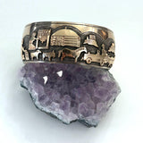 Vintage Sterling Silver & Gold Filled  Storyteller Cuff- Bracelet -By Jacob Kahe (B060)