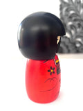 Usaburo Kokeshi Doll - Red Kimono Wooden Doll 5.70 Inches