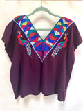 Guatemalan Embroidered Blouse/ Festival Top/ Summer Boho Blouse