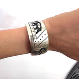 Vintage Sterling Silver Hopi Bear and Bear Paw Cuff Bracelet, 67 Grams