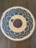 Shallow Woven Basket, Southwestern Geometric Decor (14.5")