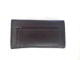 Leather Trifold Wallet, Embroidered Design Wallet With Check Book Slit