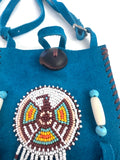 Small Handmade Medicine Leather Bag with Seed Bead Work