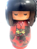 7" Kokeshi Doll /Japanese Art/ Wood Carved Girl Doll, Limited Rare