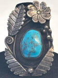 Sz 9 Vintage Navajo  Sterling Silver & Turquoise Ring