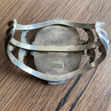 Vintage Kachina Sterling Silver Cuff Bracelet, Multi Stone Inlay, Signed Ivan V