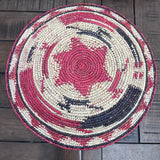 Southwestern Woven Basket, Geometric Bohemian Decor, 14 inch