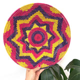 13.5” Shallow Woven Basket, Southwestern Style Decor