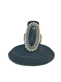 Vintage Southwestern Sterling Silver Onyx Ring Size 7