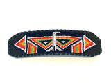 Unisex Leather Beaded Wide Cuff Bracelet / Bead Work Design
