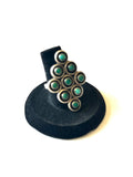 Vintage Sterling Silver Zuni Turquoise Snake Eye Statement Ring Size 7