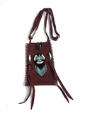 Small Handmade Medicine Leather Bag with Seed Bead Work