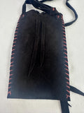 Small Handmade Medicine Leather Bag with Seed Bead Work