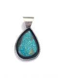 Vintage Navajo Sterling Silver &  Number 8 Turquoise Large Pendant By JLC