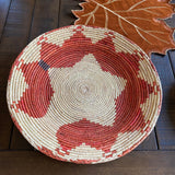 14" Shallow Woven Basket, Southwestern Geometric Decor