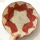14" Shallow Woven Basket, Southwestern Geometric Decor