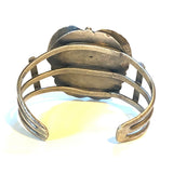 Vintage Sterling Silver & Mother of Pearl Cuff Bracelet, 61 Grams, Navajo Bracelet B032