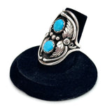 Size 6.25  Vintage Southwestern Sterling Silver Turquoise Ring (A030)