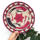 Southwestern Woven Basket, Geometric Bohemian Decor, 14 inch