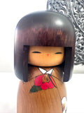 8'' Usaburo Kokeshi "Spring Poems" Doll /Japanese Art/ Wood Carved Girl Doll, Limited Rare