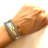 Navajo Ron Y. Signed Sterling Silver Cuff Bracelet, Native American Jewelry, Vintage Jewelry (B012)
