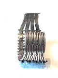 Vtg Zuni Sterling Silver 4 Rows Turquoise Snake Eye Petit Point Cuff Bracelet