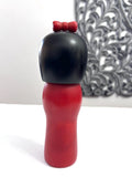 Vintage Japanese Kokeshi Doll, Red Kimono, Handmade Wooden Girl (8'')