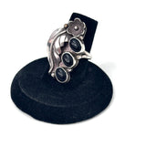 Sz 6.25 Vintage Sterling Silver Onyx Native American Ring