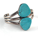 Joe Piaso, Jr. (Navajo)  Heavy 72 grams Big Sterling Silver & Turquoise Cuff Bracelet