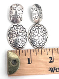 Sterling Silver Concho Drop Dangle Earrings TP-54 TAXCO MEXICO (E001)