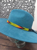 Beaded Hatband with Adjustable Leather Ties, Cowboy, Cowgirl Hat Accessory
