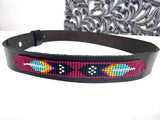 Leather Hat-band with Beaded Work, Adjustable, Cowgirl / Cowboy Hat Accessory