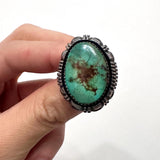 Vintage Navajo Sterling Silver Royston Turquoise Ring, Size 7.75, Leslie Yazzie