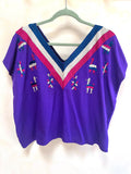 Guatemalan Embroidered Blouse/ Festival Top/ Summer Boho Blouse