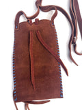 Small Handmade Medicine Leather Bag with Seed Bead Work