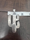 Southwest Saguaro Cactus Sterling Silver Pendant 2 7/8 Inches length