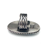 Sz 8.75 Sterling Silver & Nevada Turquoise Ring By Navajo Artist Chimney Butte