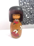 8'' Usaburo Kokeshi "Spring Poems" Doll /Japanese Art/ Wood Carved Girl Doll, Limited Rare