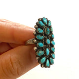 Size 5.5 Vintage Zuni/ Navajo Museum Quality Sterling Silver & Turquoise Ring, Unsigned, (A189)