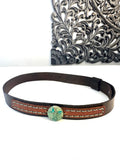 Leather Hat-band with Turquoise Stone, Adjustable, Cowgirl Hat Accessory
