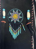 Small Handmade Medicine Leather Bag with Seed Bead Work