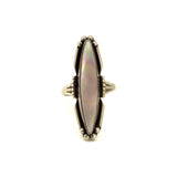 Sz 7.5 Vintage Mother of Pearl, Sterling Silver Ring By Anna Begay, Navajo