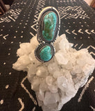 Vintage Navajo Sterling Silver Natural Nevada Turquoise Ring Sz 7