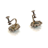 Old Vintage Turquoise Sterling Screw Back Earrings (E005)